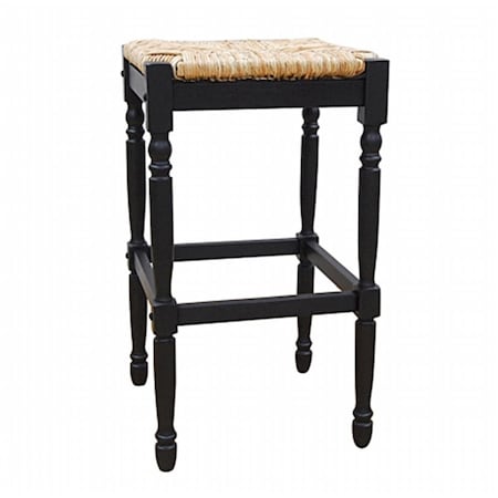 Convenience Concepts Carolina  RTA Covington Rush Seat Stool- 30 Inch High Finish HI2846629